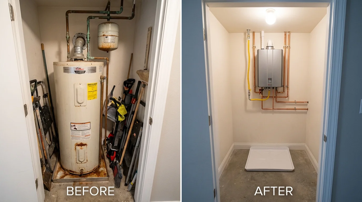 Tank water heater versus wall-mounted tankless unit comparison for Saint Clair, PA homeowners
