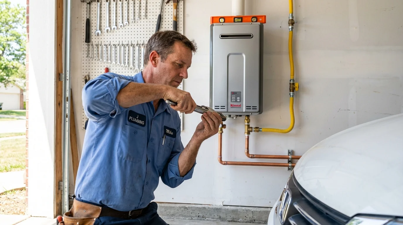Tankless water heater installation by a Johns Plumbing LLC plumber in Saint Clair